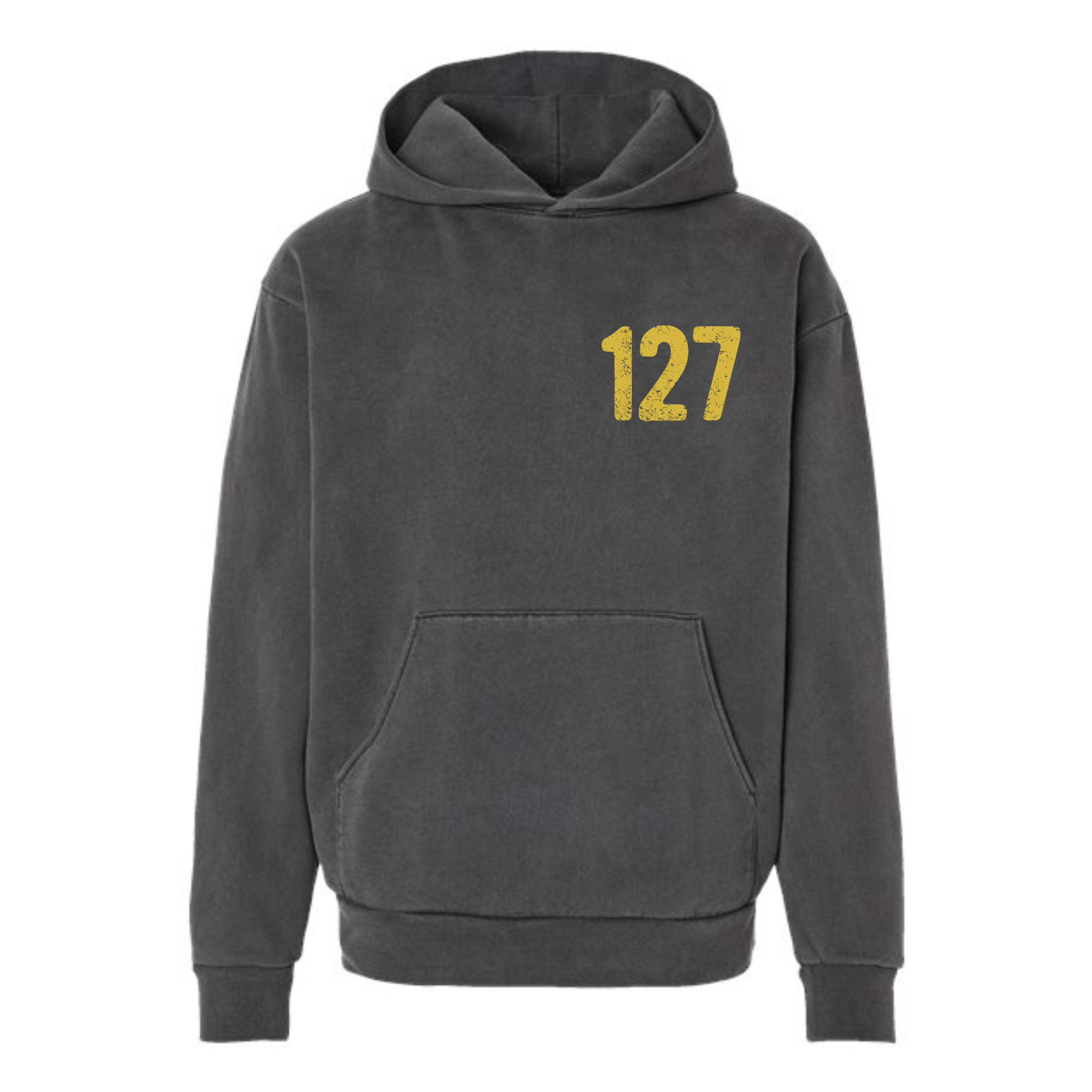 127 Faded Black Heavyweight Hoodie