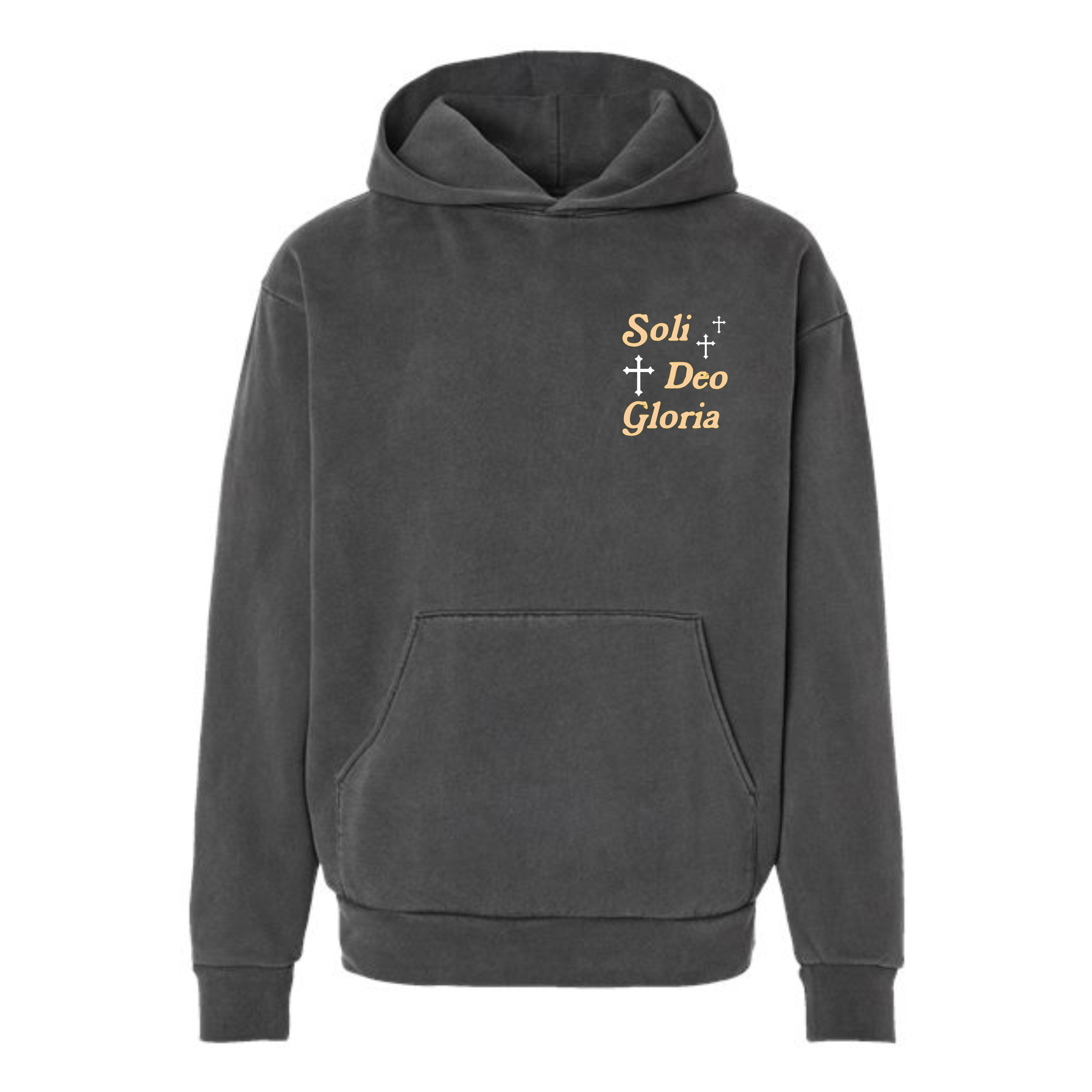 Soli Deo Gloria Faded Black Hoodie