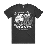 Kinder Planet- Charcoal Tee