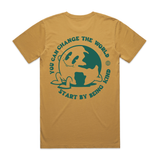 Start By Being Kind Tee-Mustard